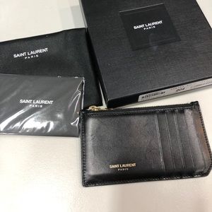 Saint Laurent smooth leather card case wal…